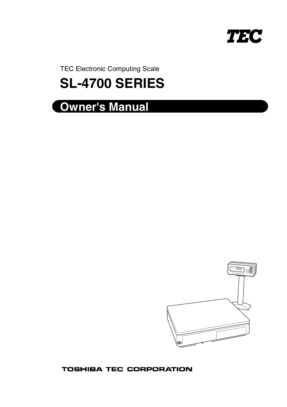 Toshiba TEC Electronic Computing Scale SL-4700 User Manual | 23 pages