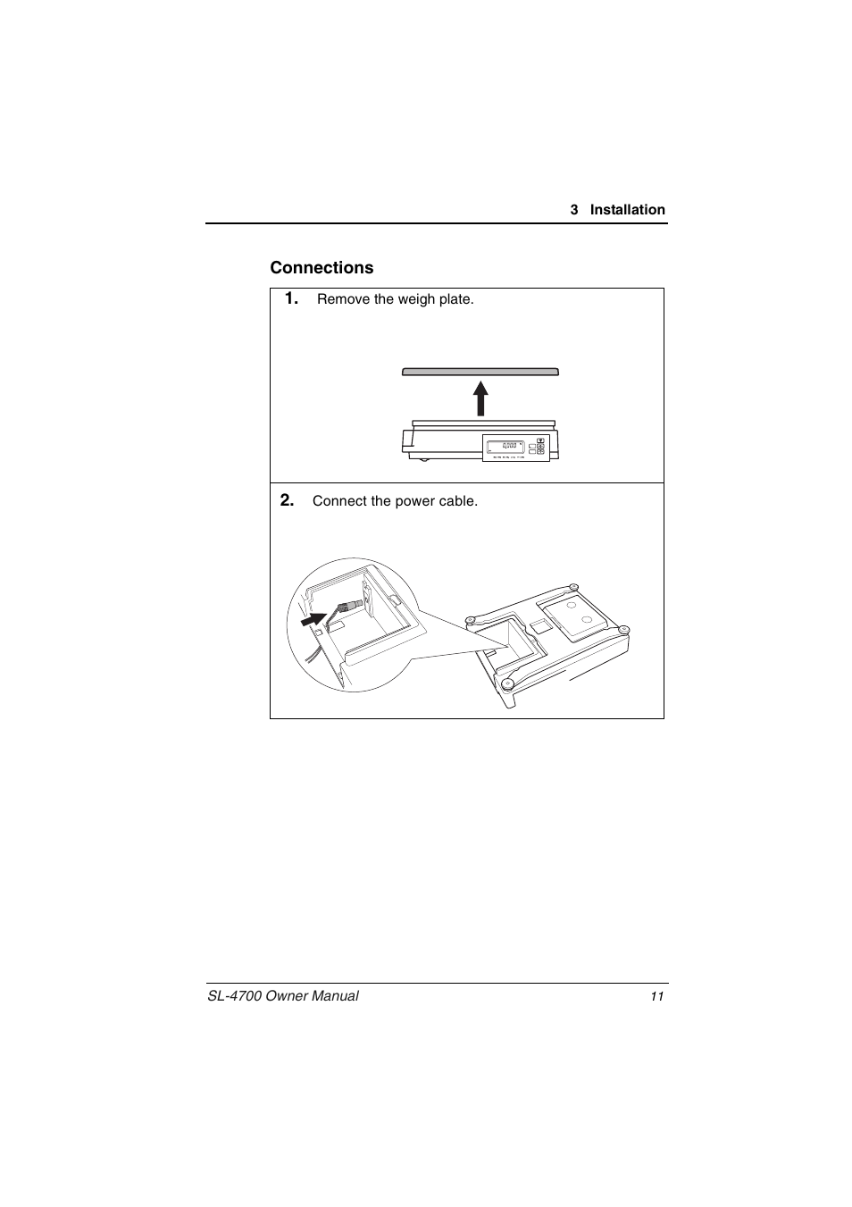 Connections | Toshiba TEC Electronic Computing Scale SL-4700 User Manual | Page 11 / 23