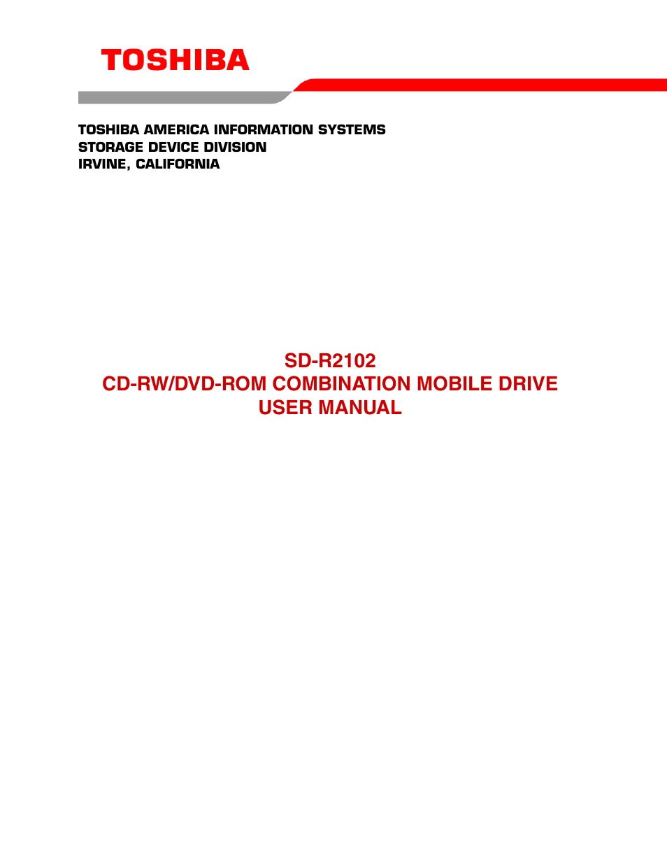 Toshiba SD-R2102 User Manual | 12 pages