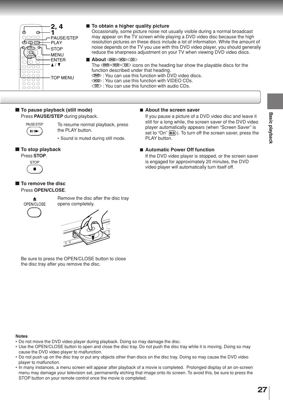 Toshiba SD-330ESB  EN User Manual | Page 27 / 72