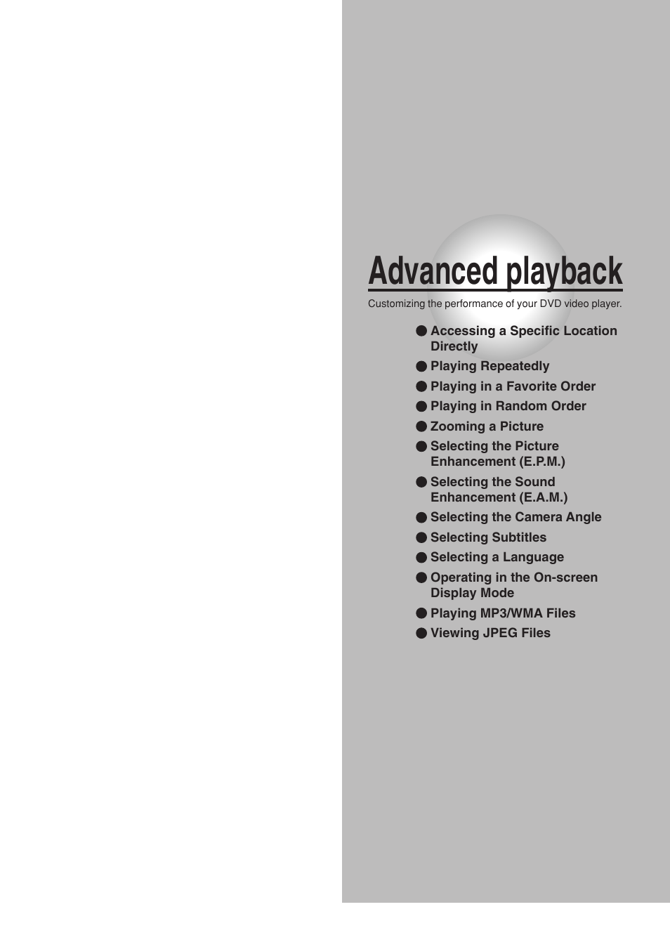 Advanced playback | Toshiba SD-330ESB  EN User Manual | Page 33 / 72