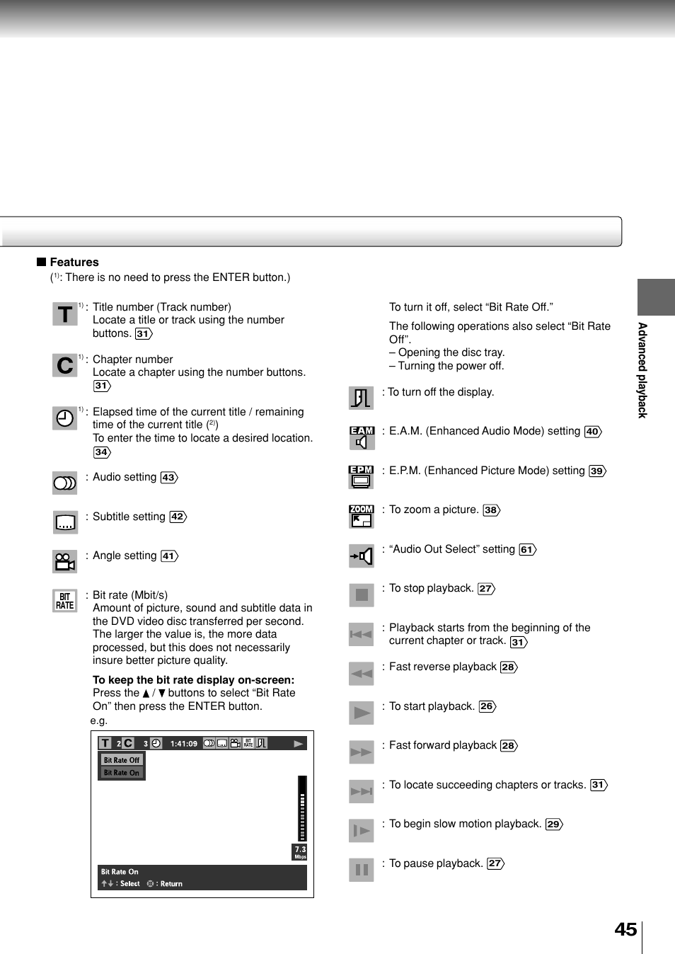 Toshiba SD-330ESB  EN User Manual | Page 45 / 72