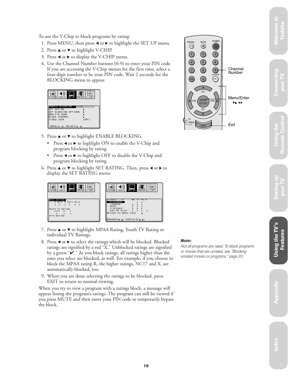 Ref er ence, Press | Toshiba Color Television 36A11 User Manual | Page 25 / 44