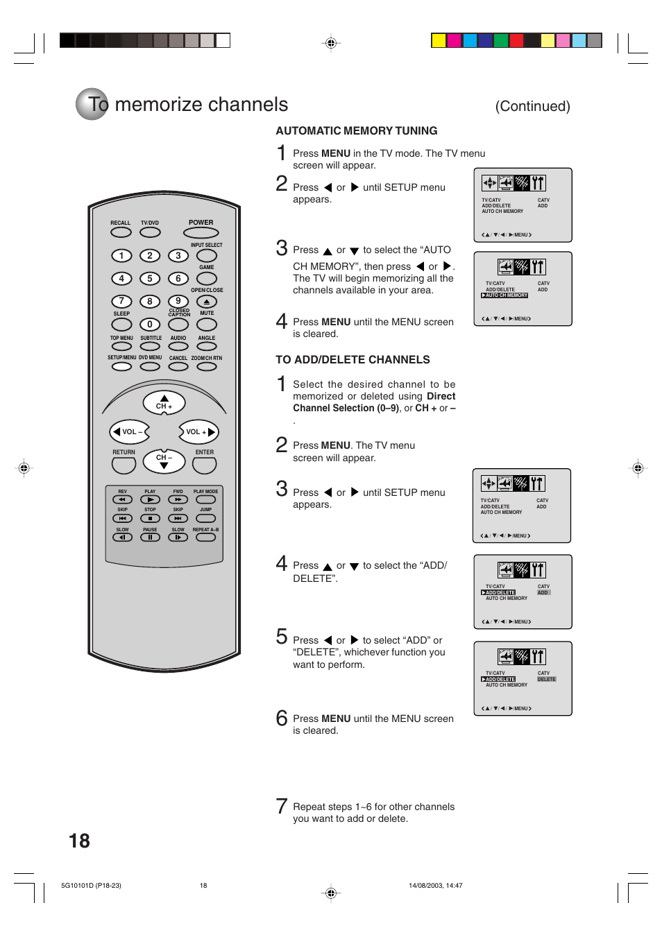 Continued) | Toshiba MD14FN1 User Manual | Page 18 / 47