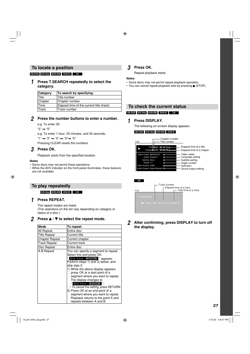 Toshiba HD-A3KC User Manual | Page 27 / 48