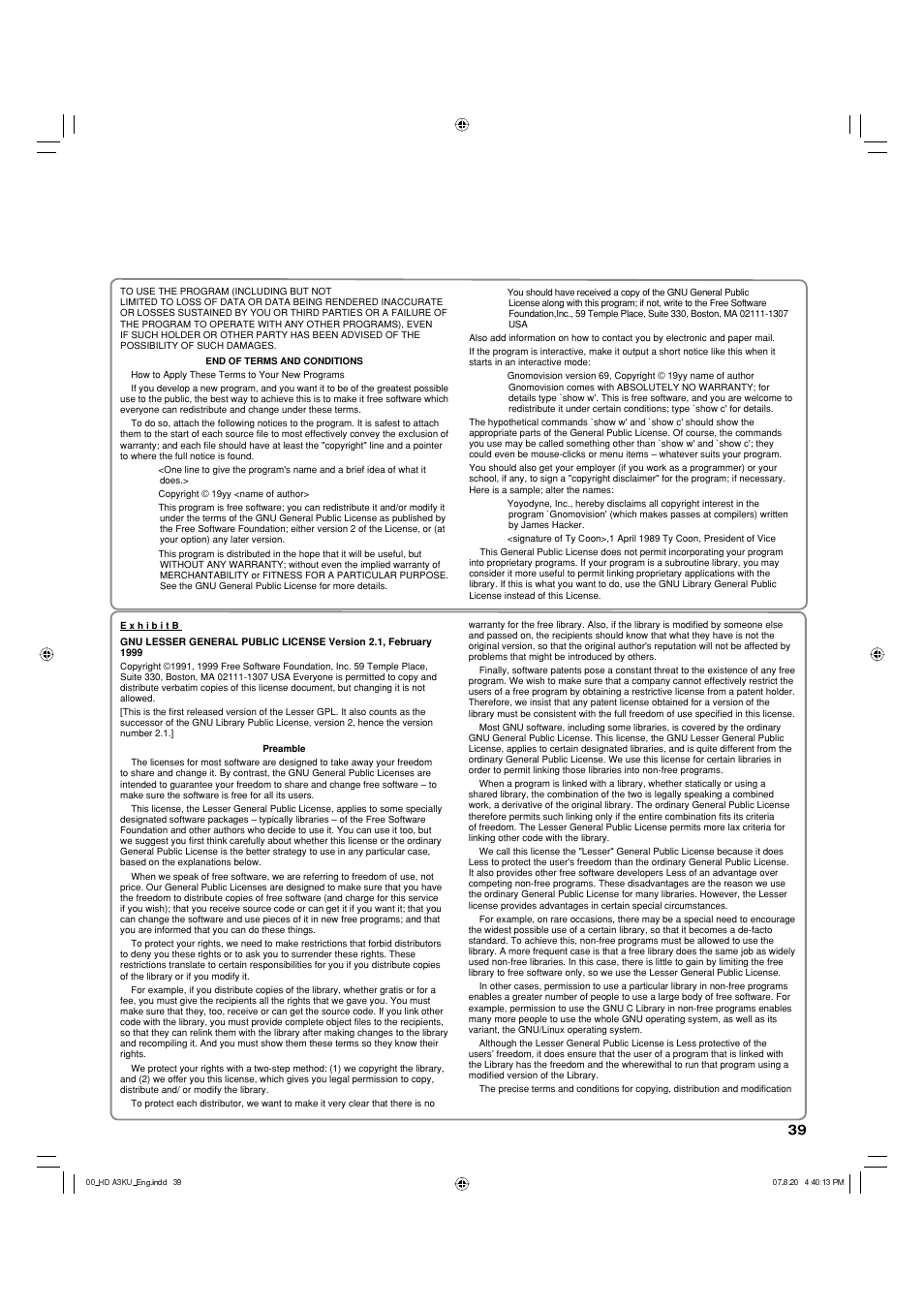 Toshiba HD-A3KC User Manual | Page 39 / 48