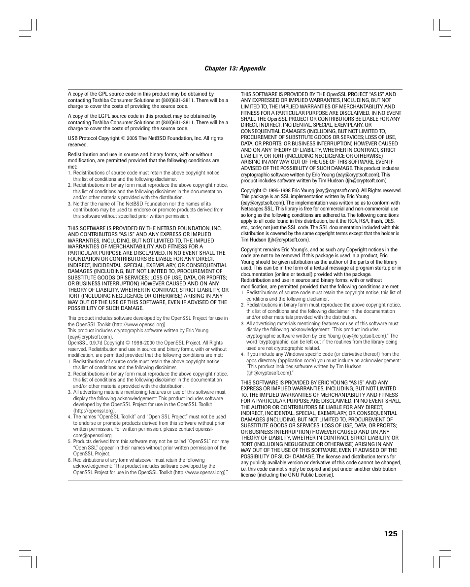 Toshiba 56MX195 User Manual | Page 125 / 128