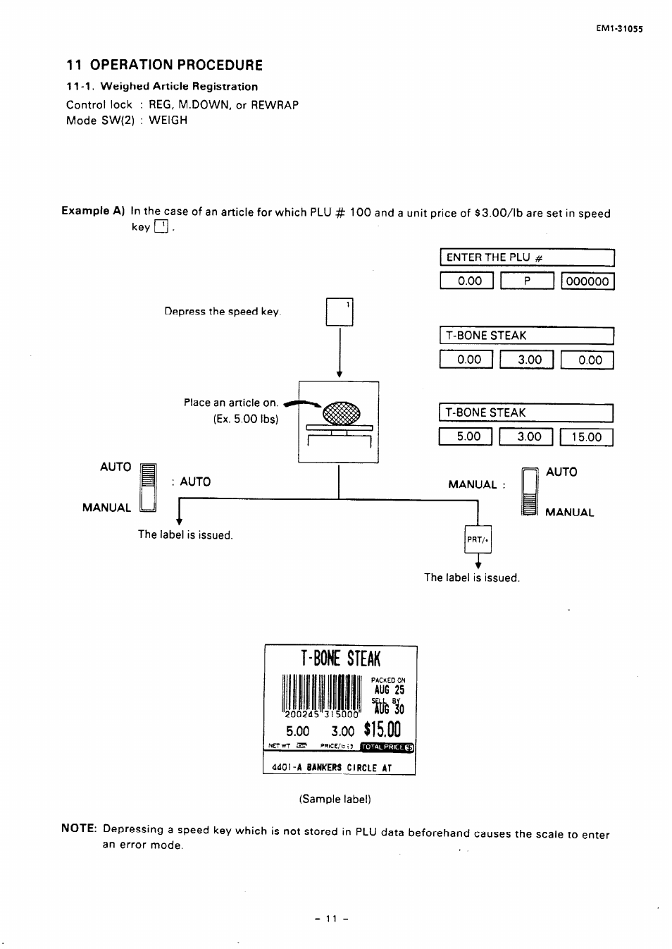 Aug 25, Nu m, T-bone steik | Toshiba TEC EMl-31055 User Manual | Page 14 / 55