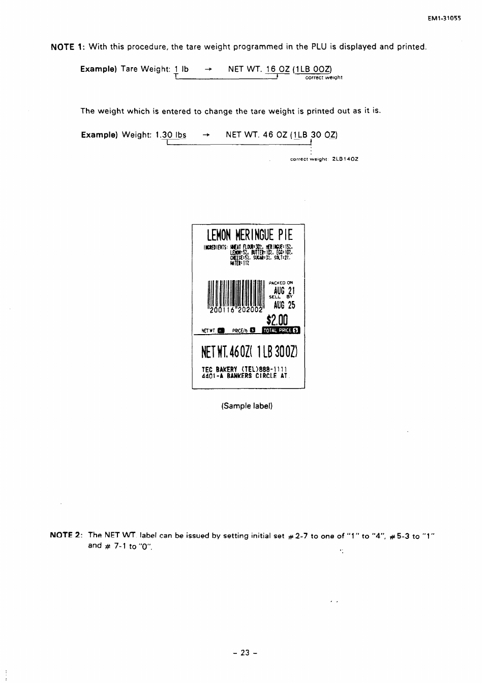Aug 21, Aug 25, Lehon meringue pie | 200 n 6 | Toshiba TEC EMl-31055 User Manual | Page 26 / 55