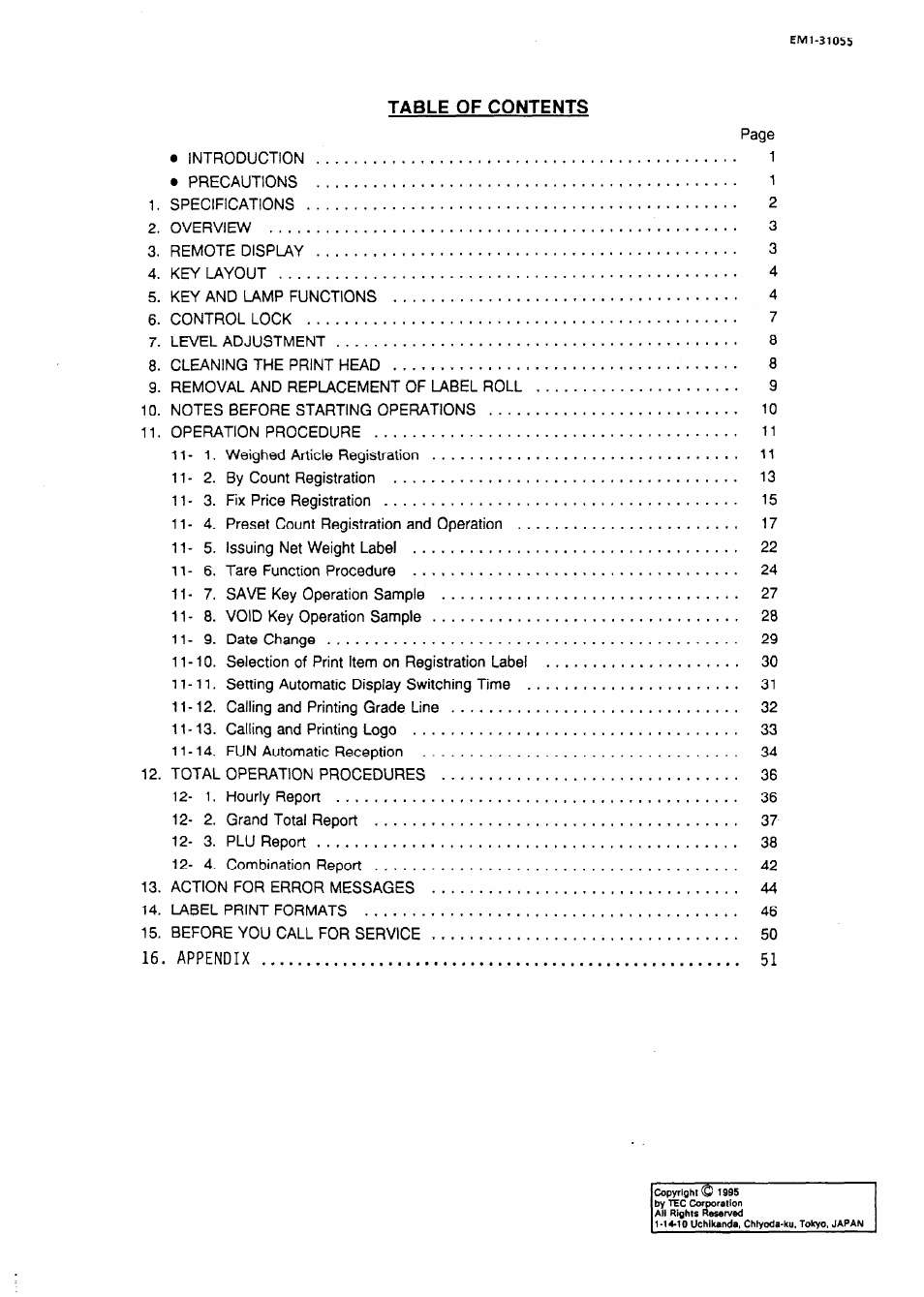 Toshiba TEC EMl-31055 User Manual | Page 3 / 55