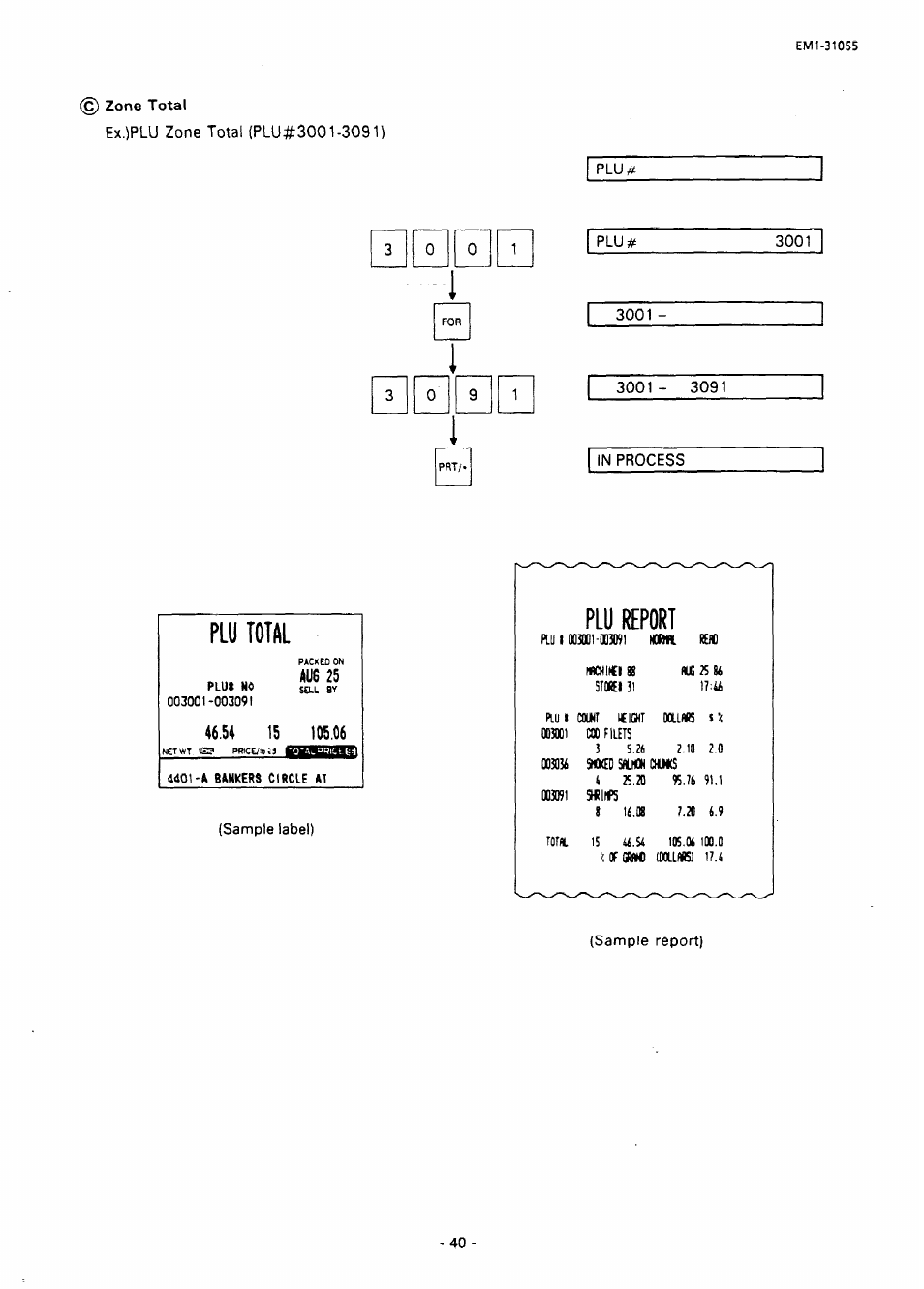 Plu total | Toshiba TEC EMl-31055 User Manual | Page 43 / 55