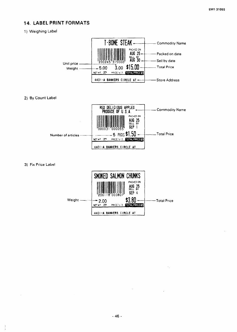 Label print formats | Toshiba TEC EMl-31055 User Manual | Page 49 / 55