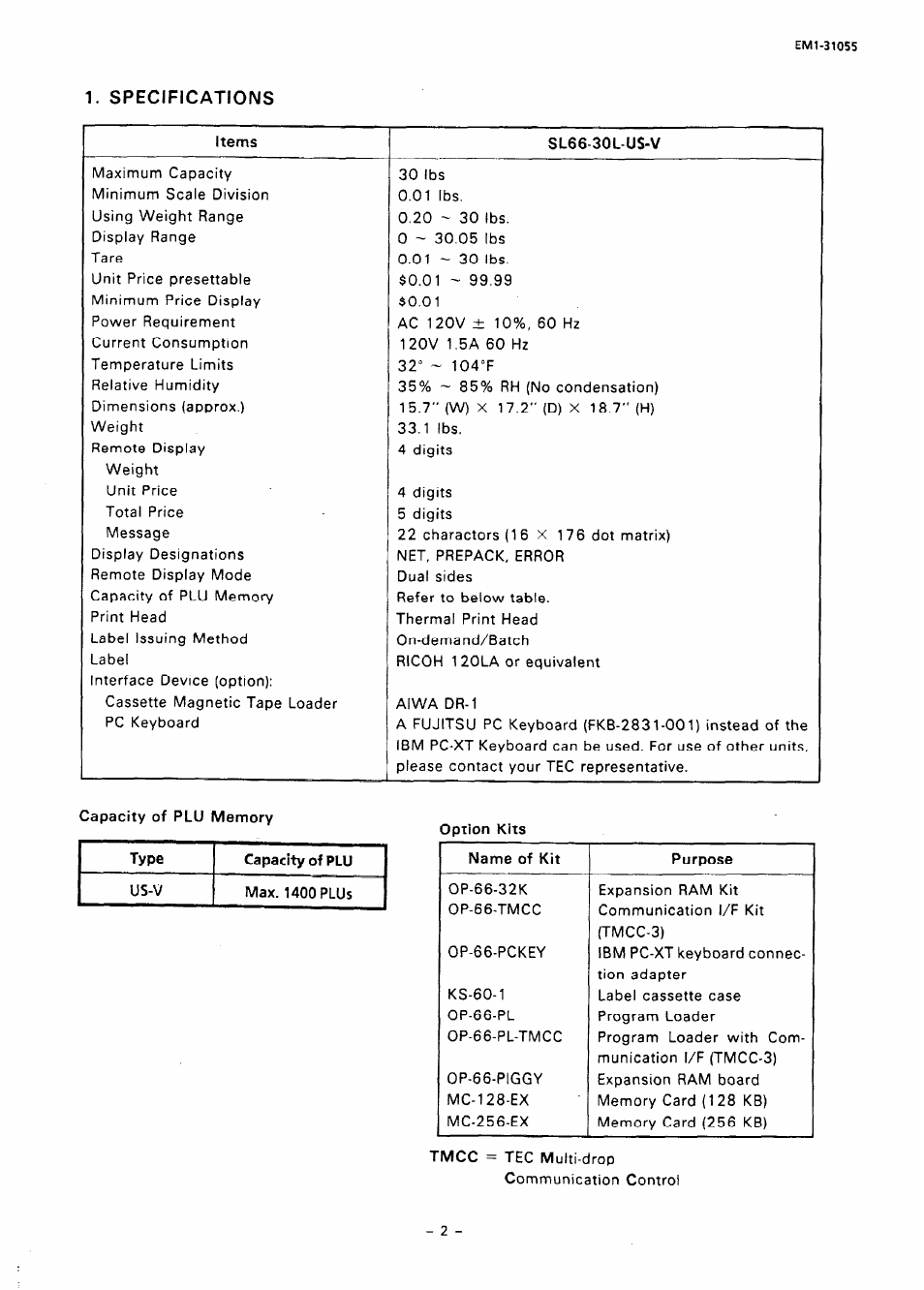 Toshiba TEC EMl-31055 User Manual | Page 5 / 55