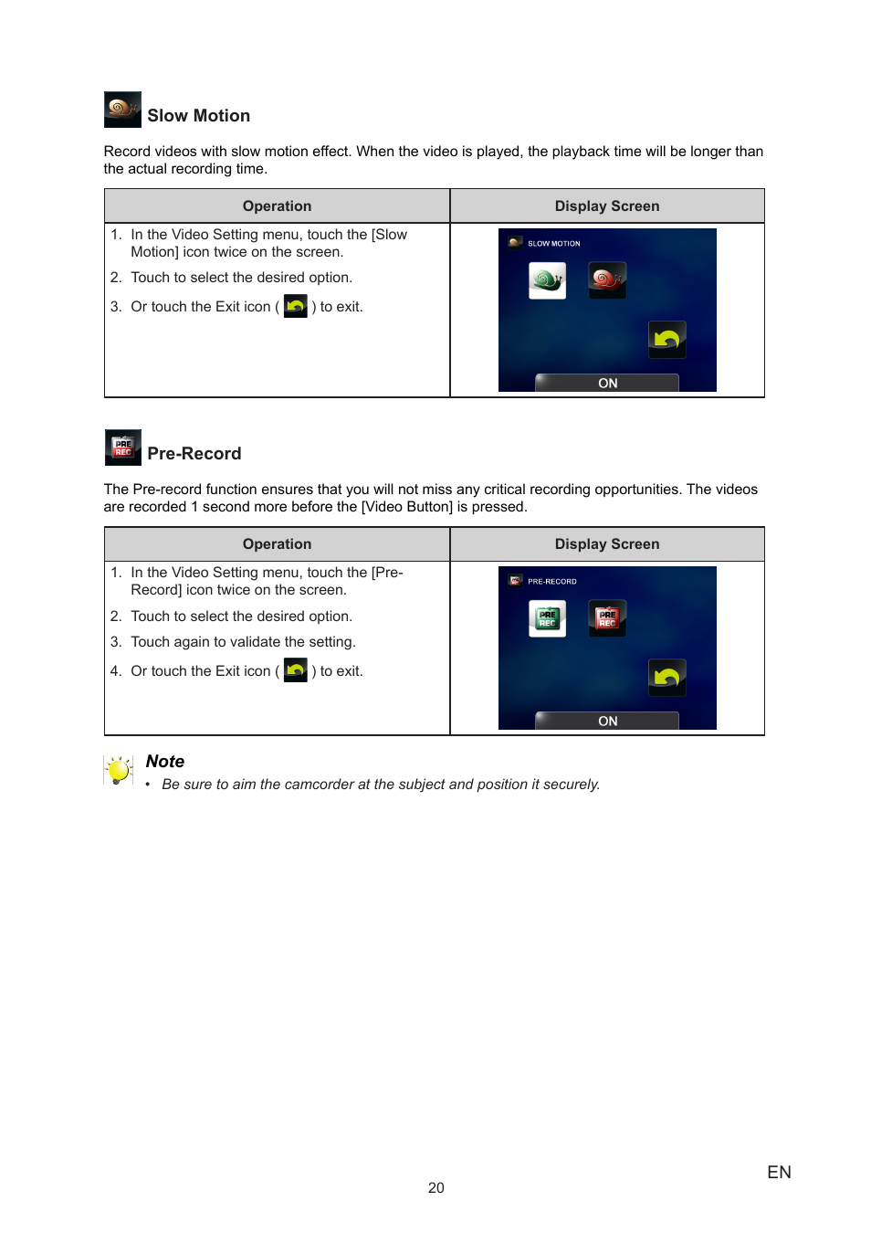 Toshiba CAMILEO P20 User Manual | Page 20 / 47