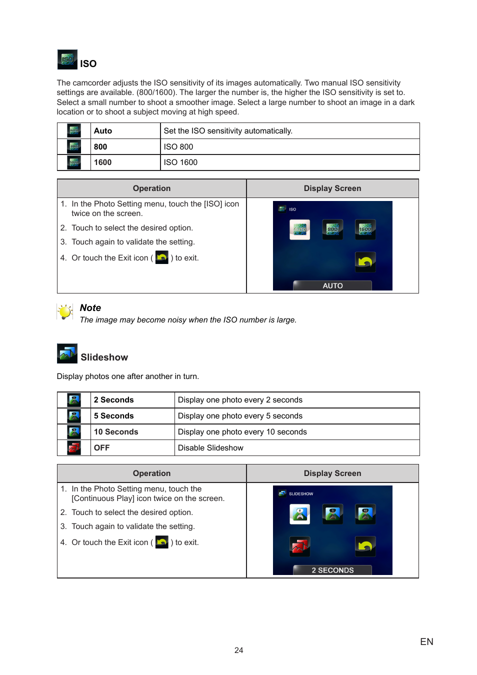 Toshiba CAMILEO P20 User Manual | Page 24 / 47