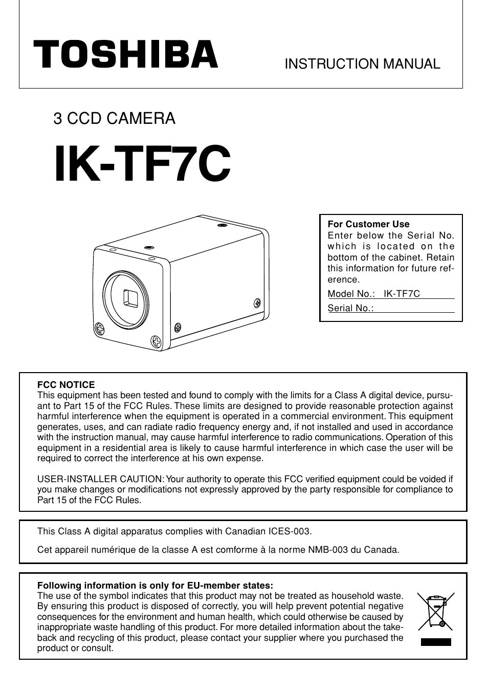 Toshiba IK-TF7C User Manual | 36 pages