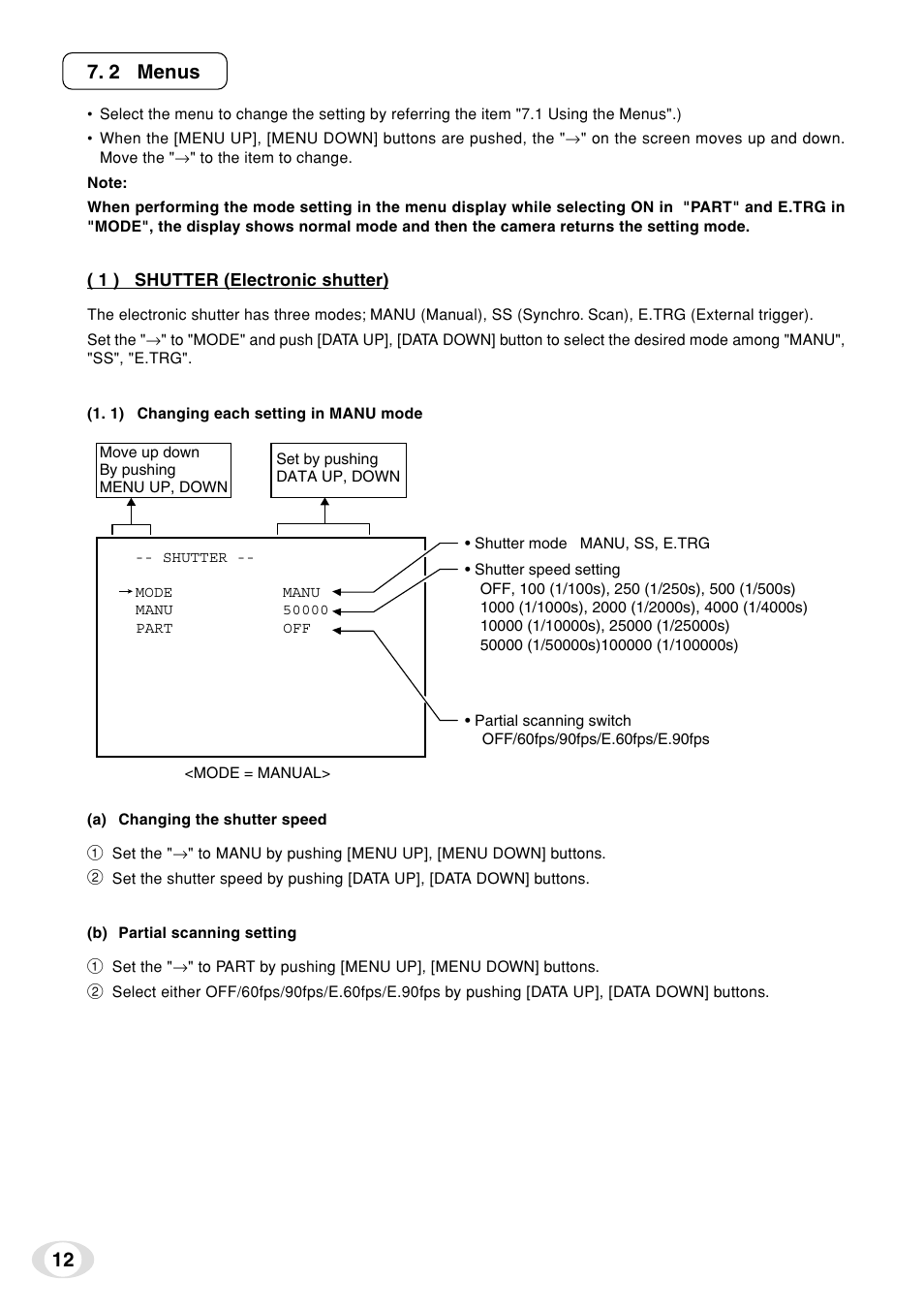 12 7. 2 menus | Toshiba IK-TF7C User Manual | Page 12 / 36