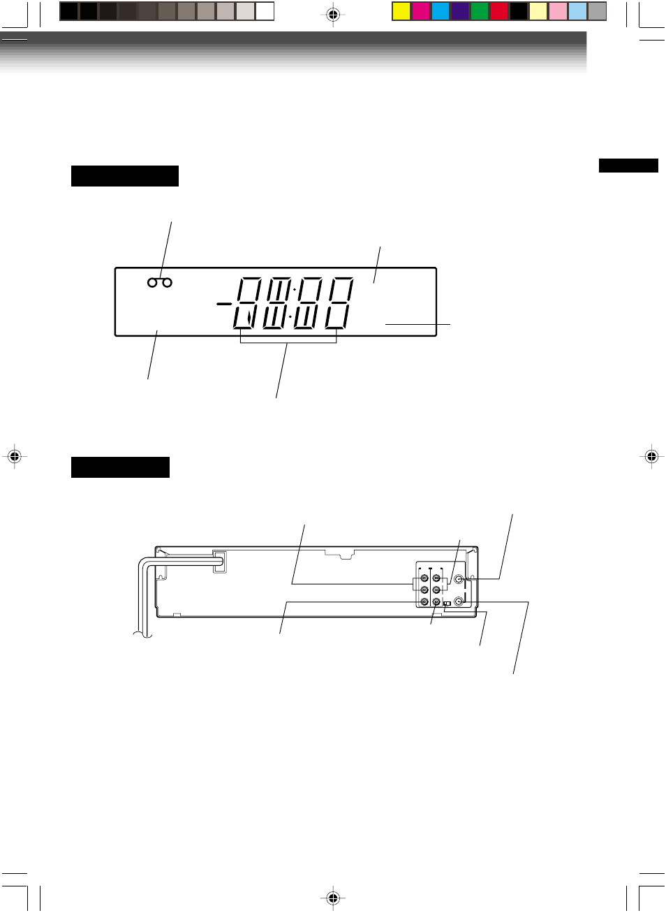 Rear panel, Vcr display, Hi-fi indicator | Hi-fi | Toshiba W-515 User Manual | Page 9 / 34