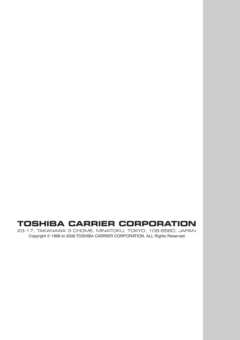 Toshiba carrier corporation | Toshiba CARRIER RAV-SP300AT2-UL User Manual | Page 116 / 116