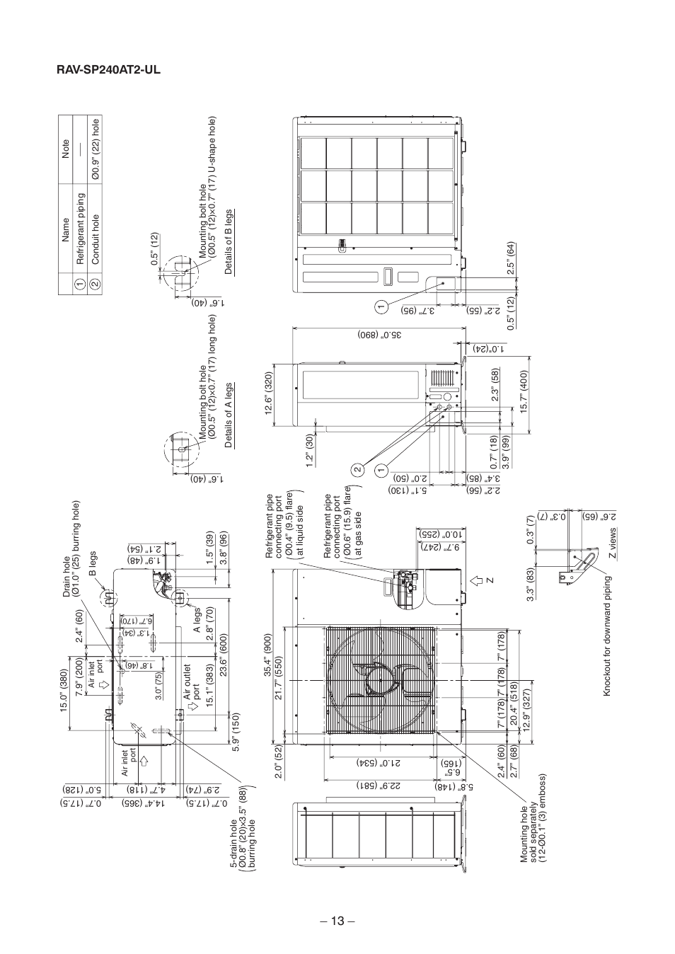 Rav-sp240at2-ul | Toshiba CARRIER RAV-SP300AT2-UL User Manual | Page 13 / 116