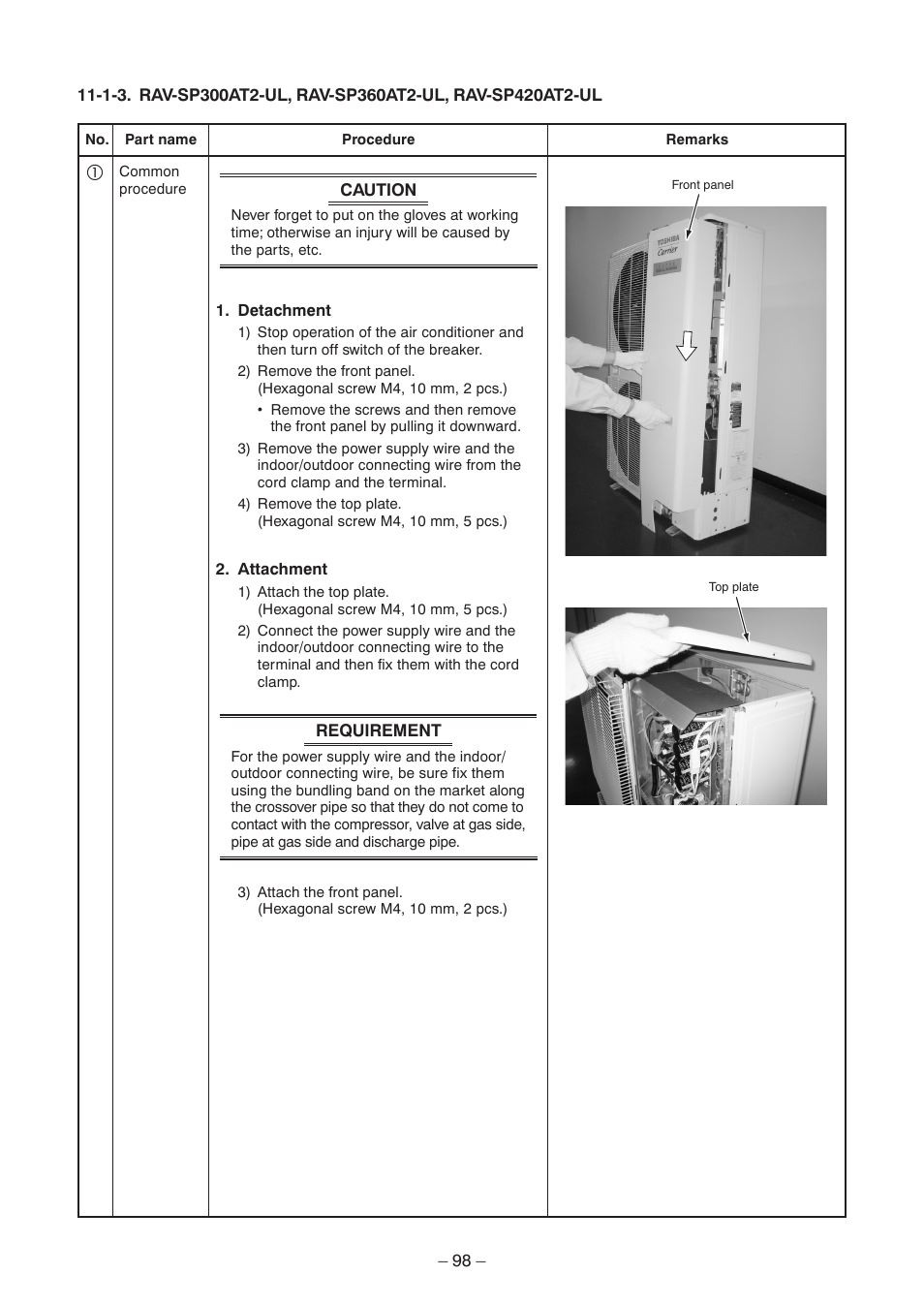 Toshiba CARRIER RAV-SP300AT2-UL User Manual | Page 98 / 116