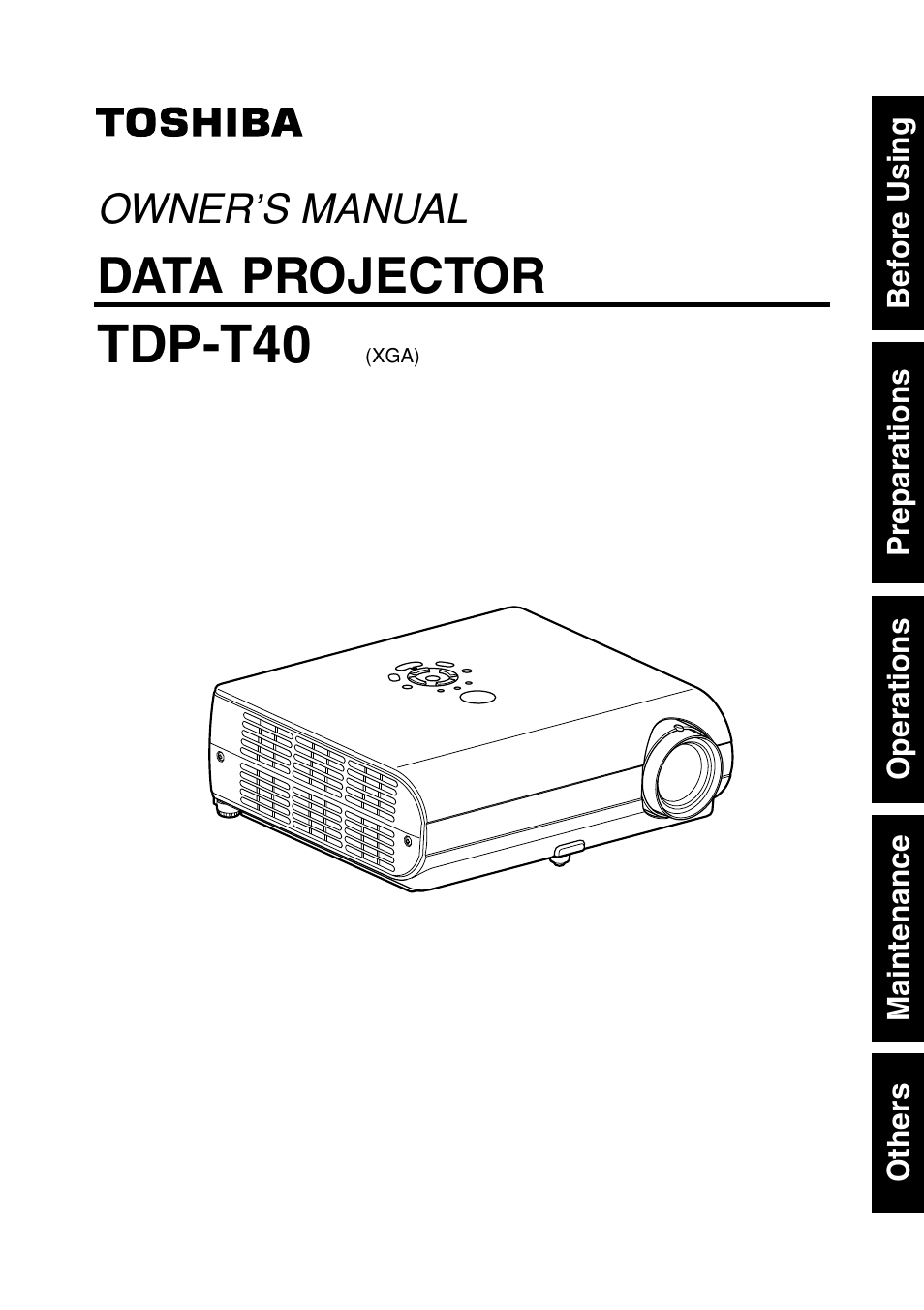 Toshiba TDP-T40 (XGA) User Manual | 23 pages