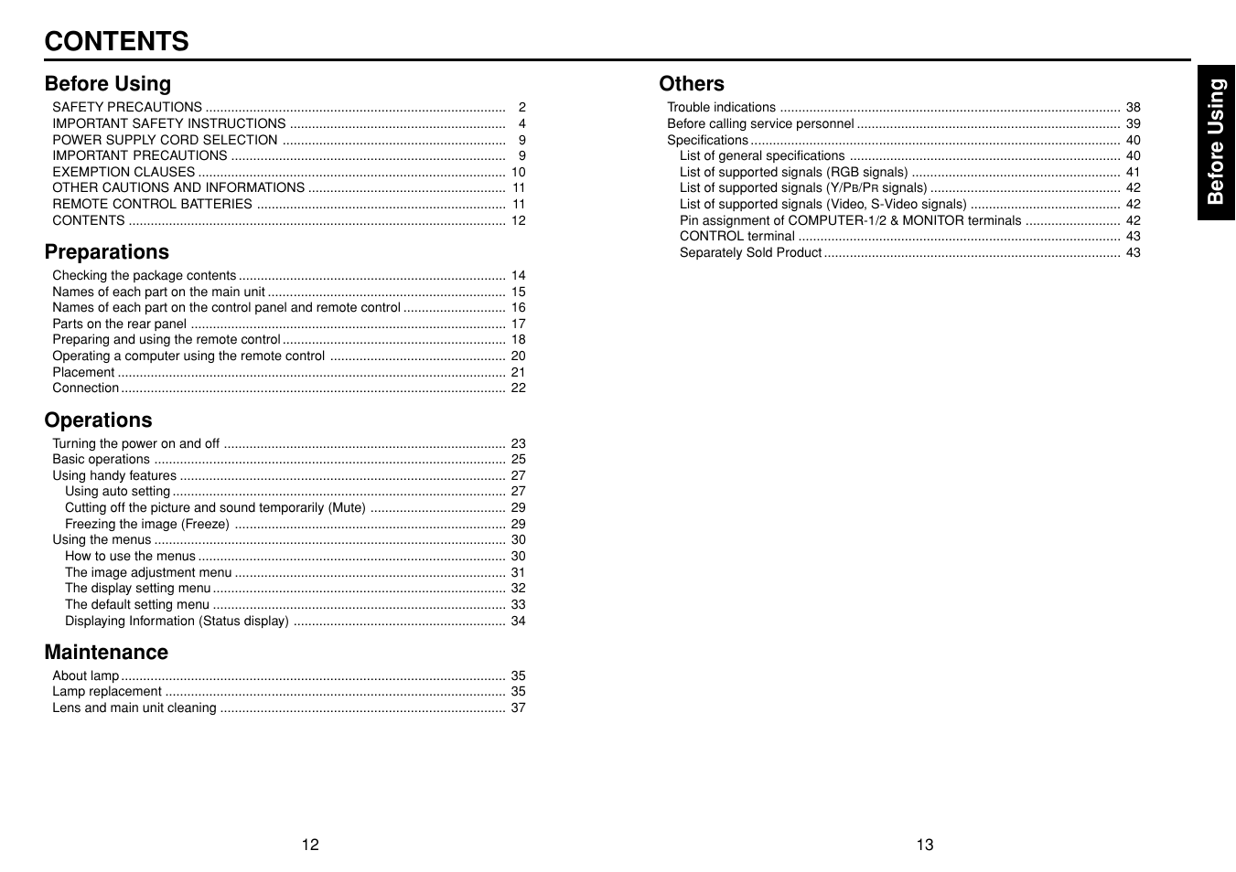 Toshiba TDP-T40 (XGA) User Manual | Page 7 / 23