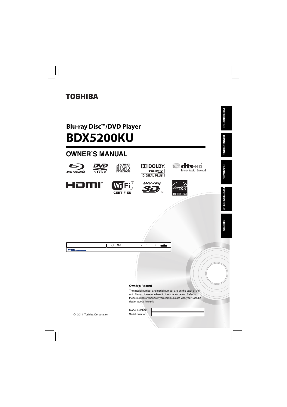 Toshiba bdx5200ku User Manual | 60 pages