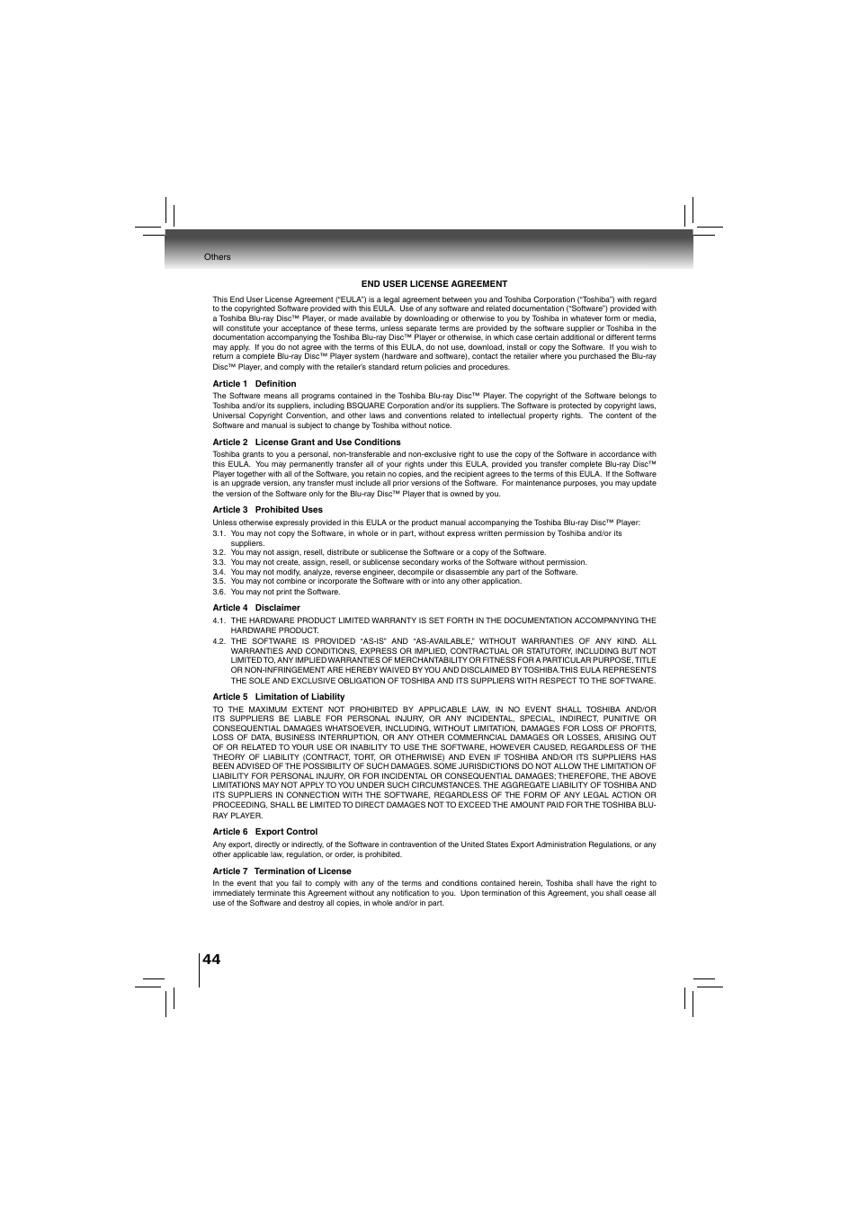Toshiba bdx5200ku User Manual | Page 44 / 60