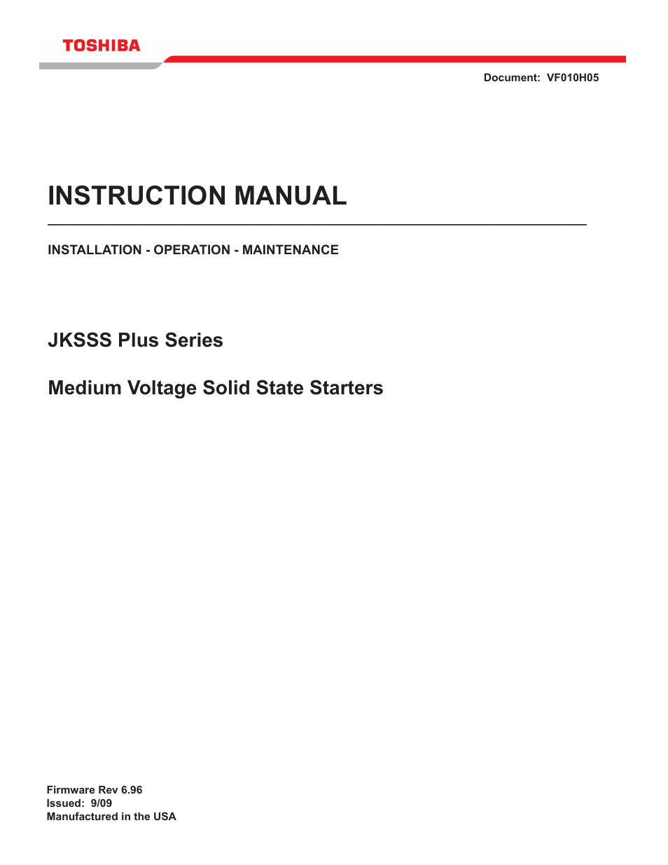 Toshiba VF010H05 User Manual | 106 pages