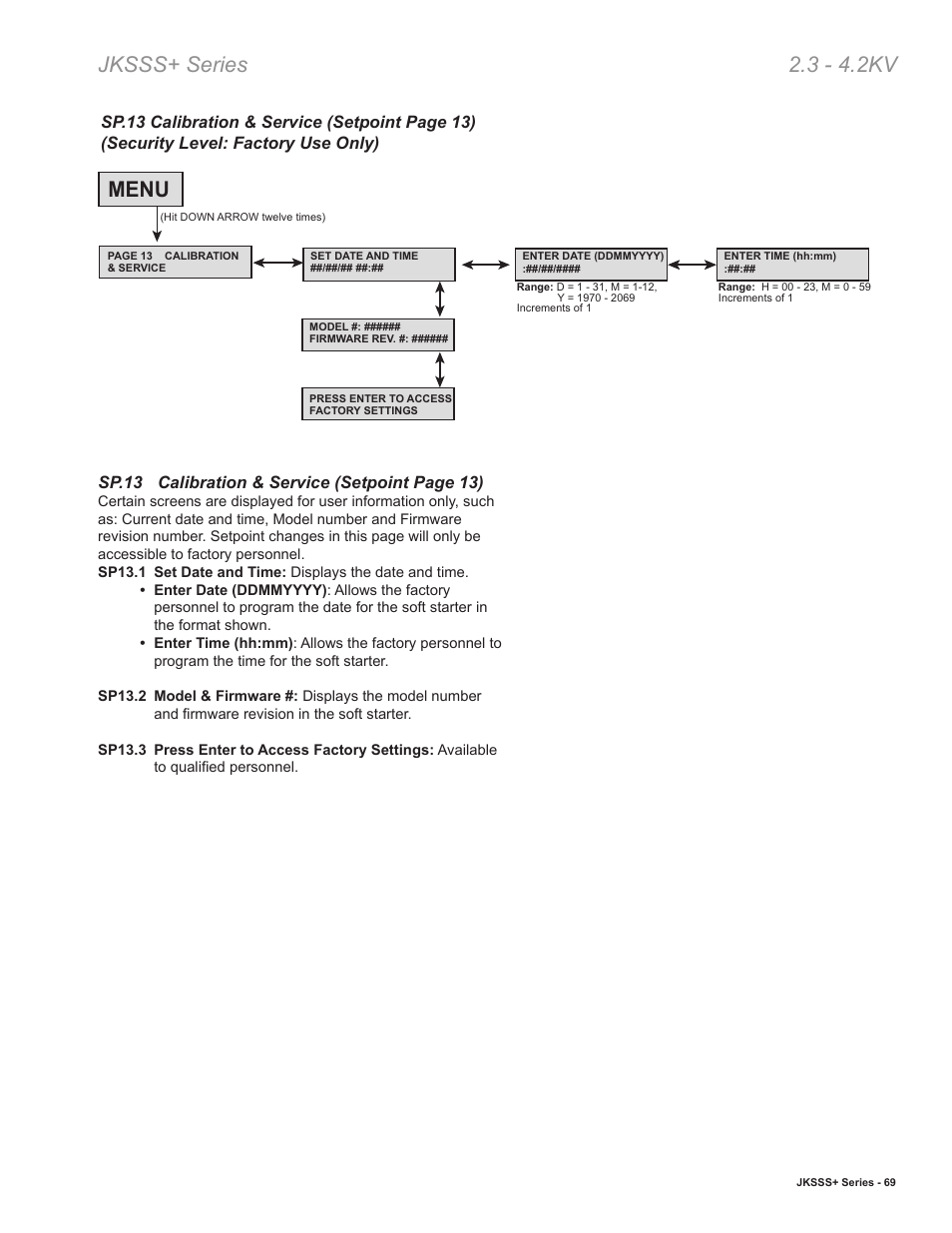 Jksss+ series 2.3 - 4.2kv, Menu | Toshiba VF010H05 User Manual | Page 75 / 106