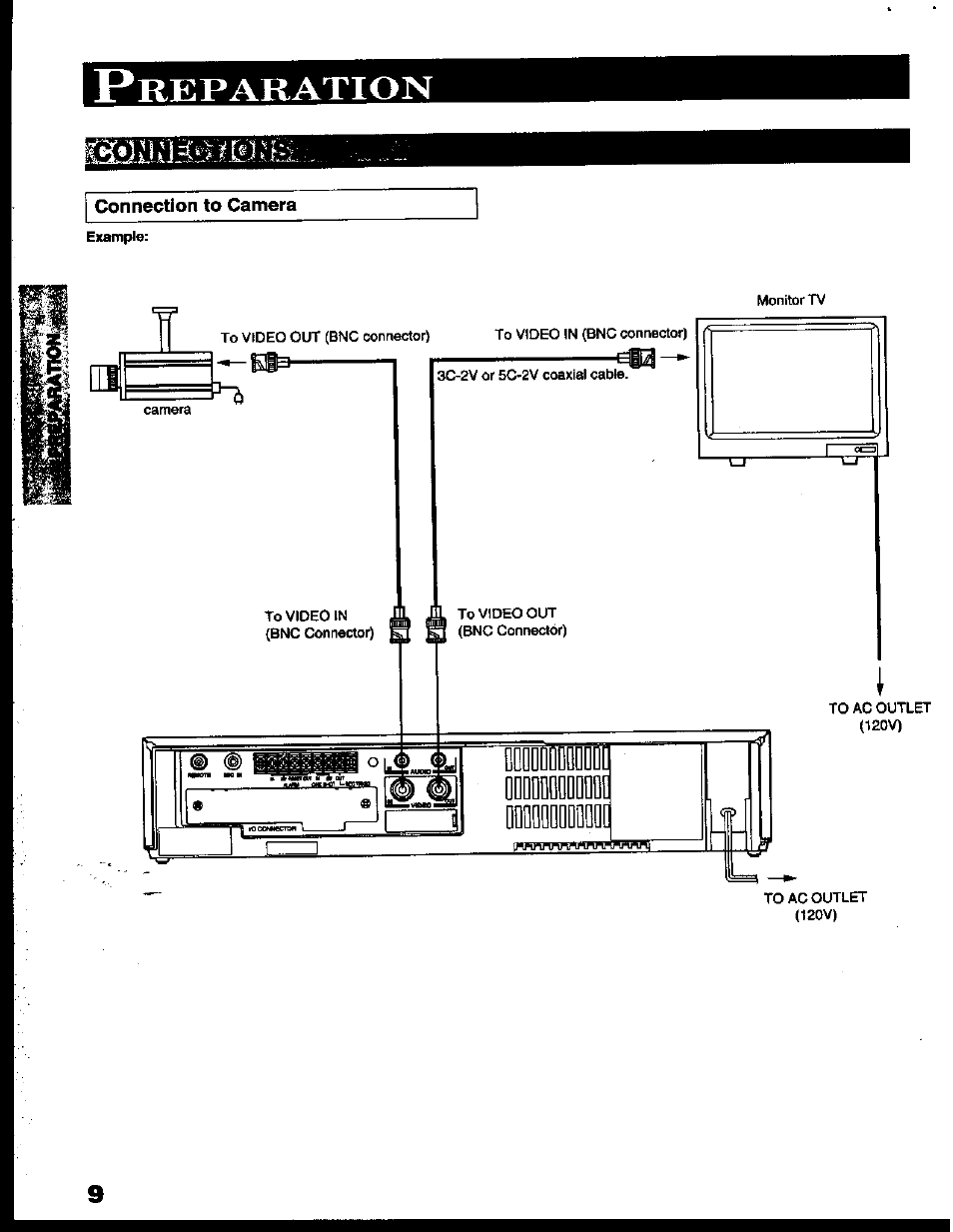 Connection to camera, Example | Toshiba KV-6200A User Manual | Page 10 / 44