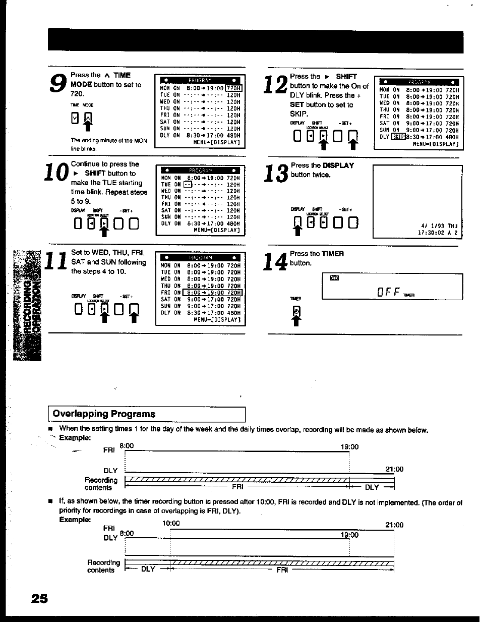 Dq§dd, O0§n!j, 00dd | Overlapping programs, D q § d d, O 0 § n ! j, 0 0 d d | Toshiba KV-6200A User Manual | Page 26 / 44