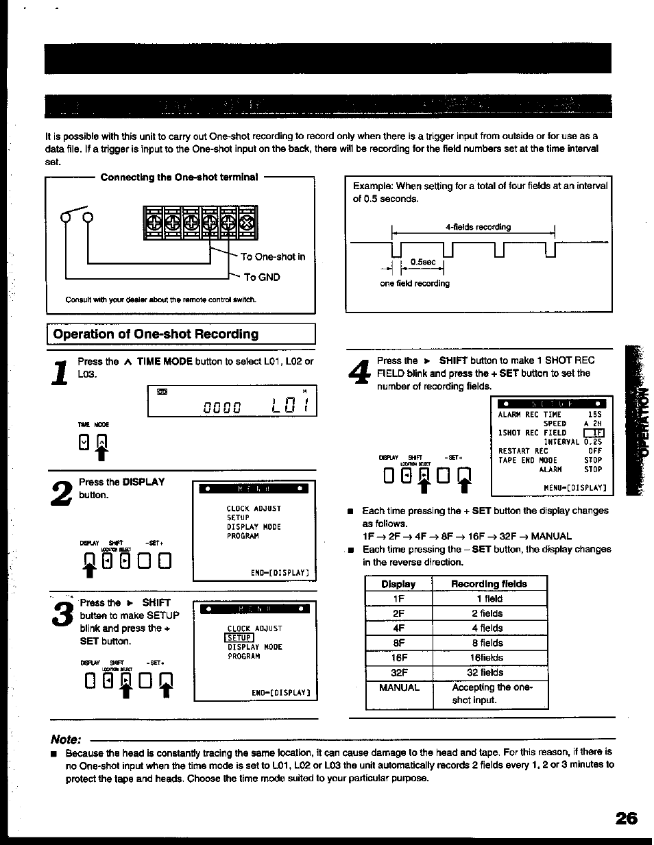 Operation of one-shot recording, Jj00gd, D0ijdij | O0§g!j, U lt, O 0 § g ! j, J j 0 0 g d | Toshiba KV-6200A User Manual | Page 27 / 44