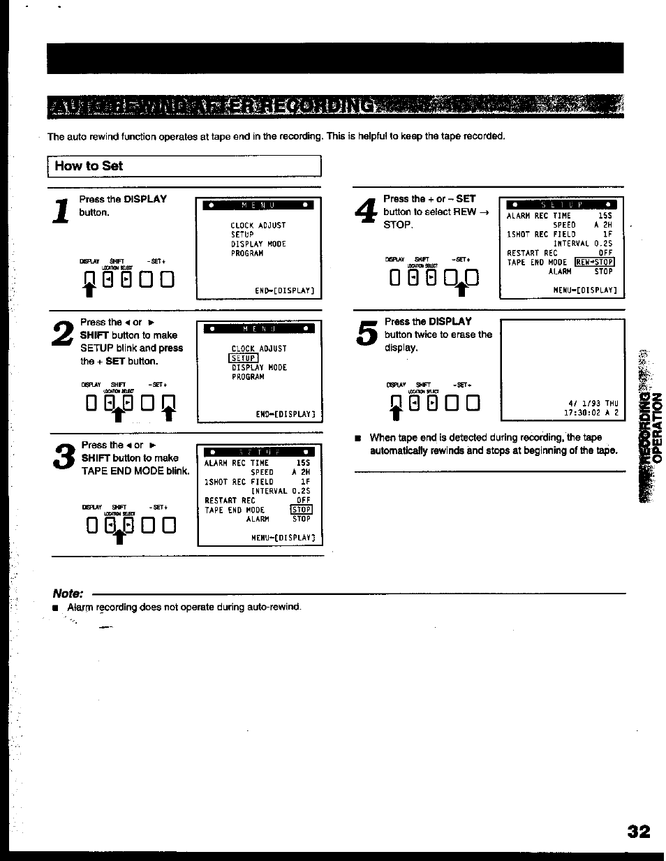 How to set, 0 0 g d, 0 0 d ^ d | Toshiba KV-6200A User Manual | Page 33 / 44