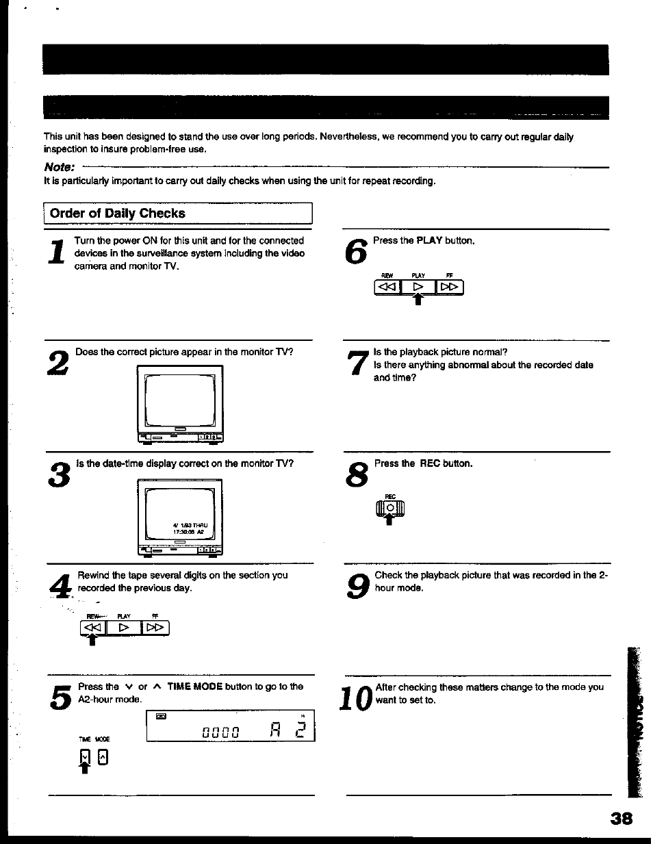 Order of daily checks | Toshiba KV-6200A User Manual | Page 39 / 44