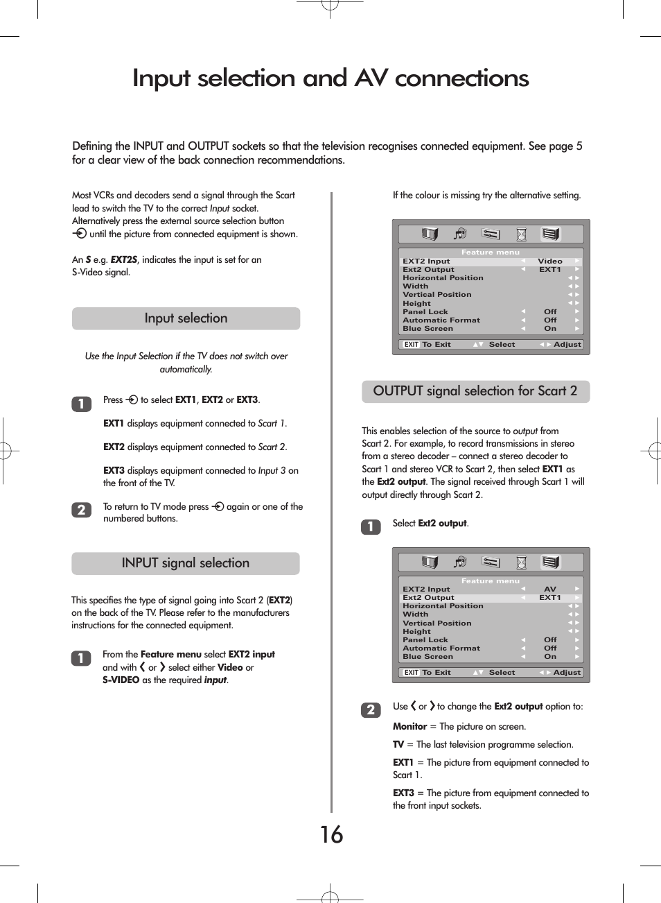 Input selection and av connections | Toshiba ZH36 Series User Manual | Page 16 / 20