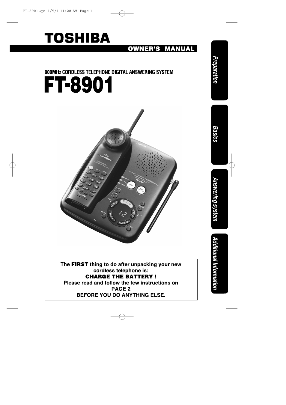 Toshiba FT-8901 User Manual | 38 pages