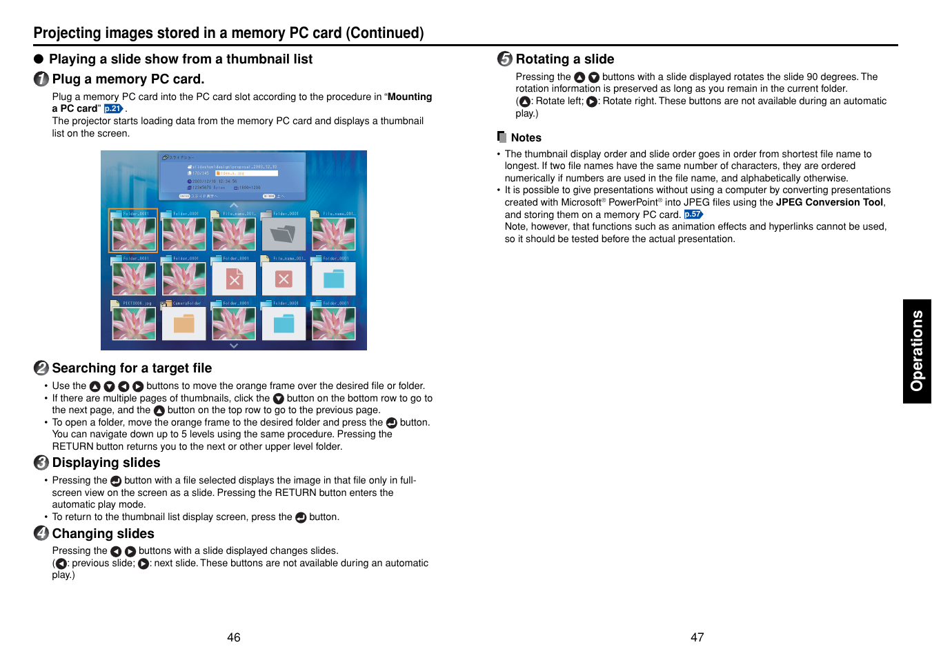 Operations | Toshiba TDP-SW20 User Manual | Page 24 / 37