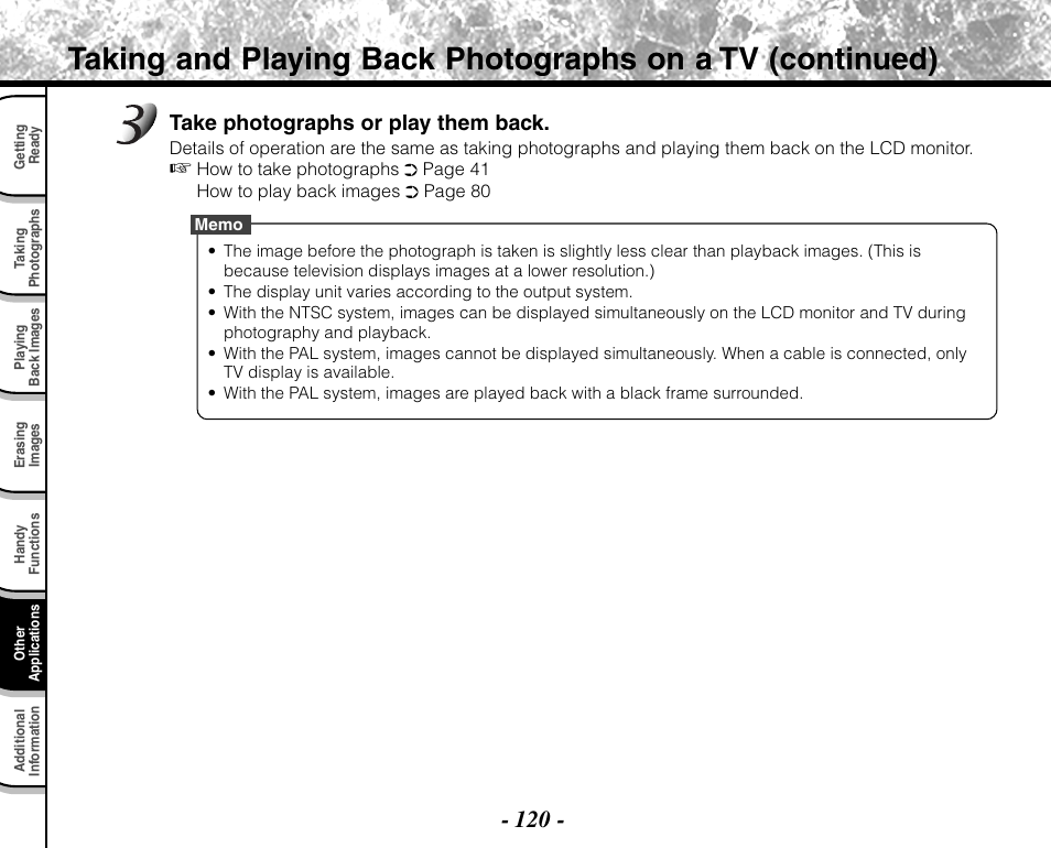 Take photographs or play them back | Toshiba PDR-M71 User Manual | Page 122 / 140