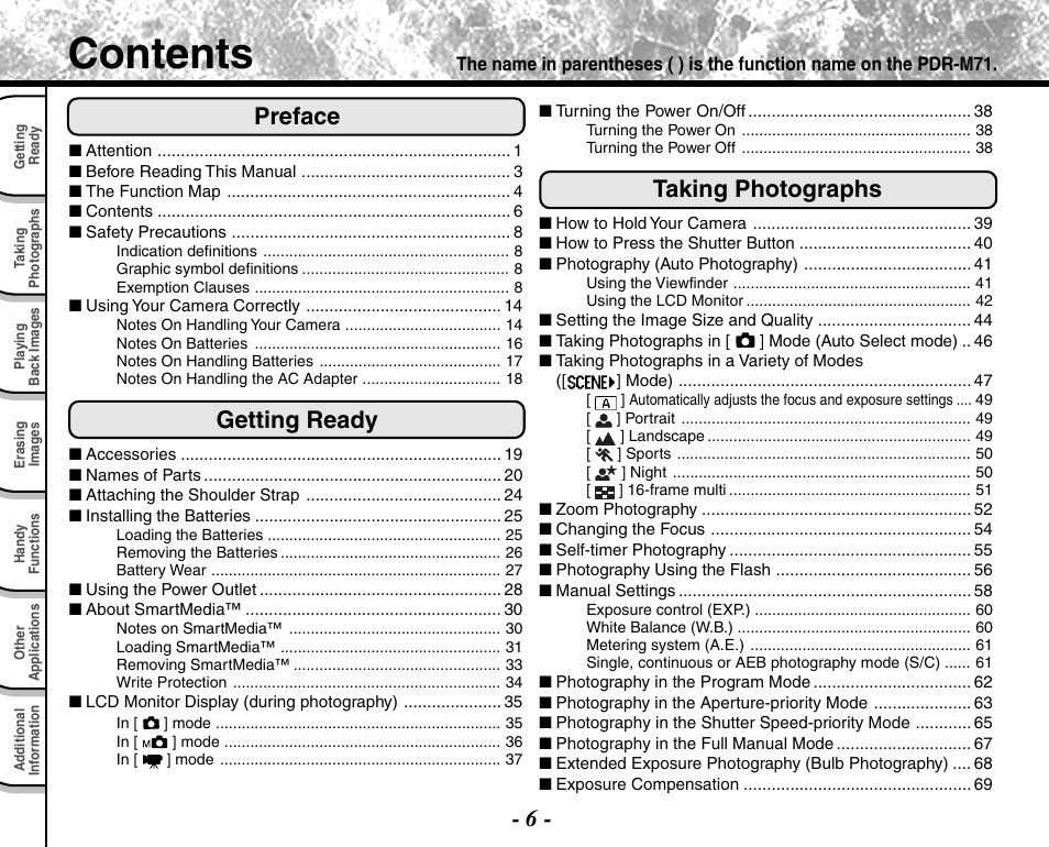 Toshiba PDR-M71 User Manual | Page 8 / 140