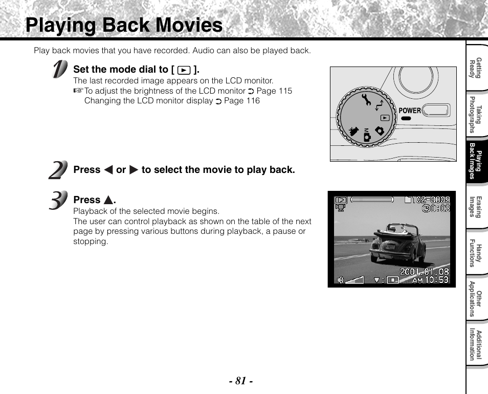 Playing back movies | Toshiba PDR-M71 User Manual | Page 83 / 140