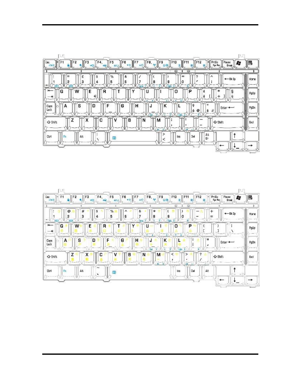 E.7 italian (it) keyboard, E.8 taiwan (tc) keyboard | Toshiba M40 User Manual | Page 251 / 262