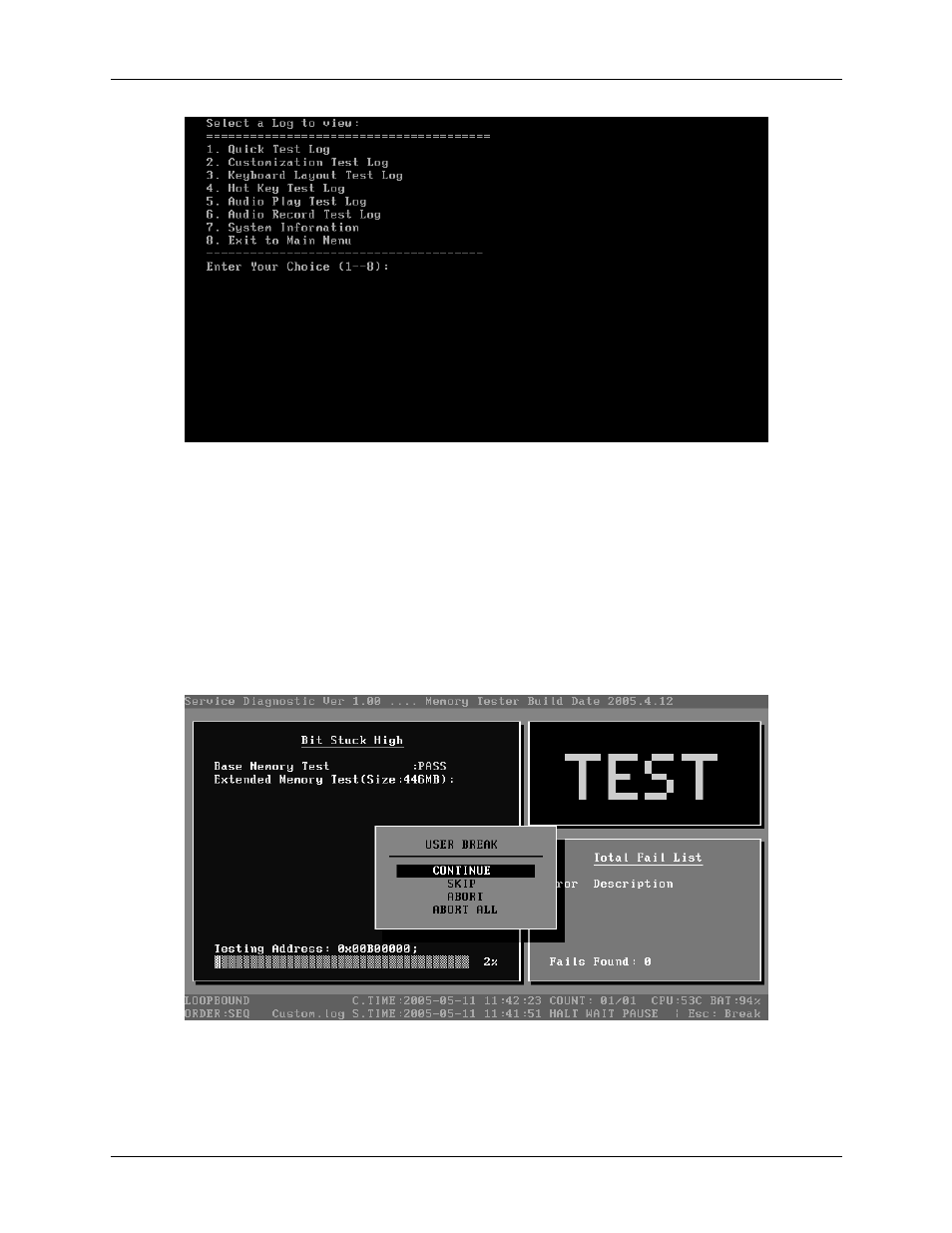 11 exit to ms dos, 12 the diagnostics screen explanation, Exit to ms dos | The diagnostics screen explanation | Toshiba M40 User Manual | Page 78 / 262