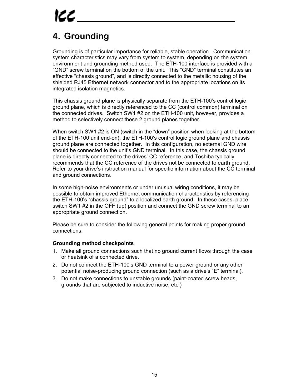 Grounding | Toshiba VF-A7 User Manual | Page 16 / 50