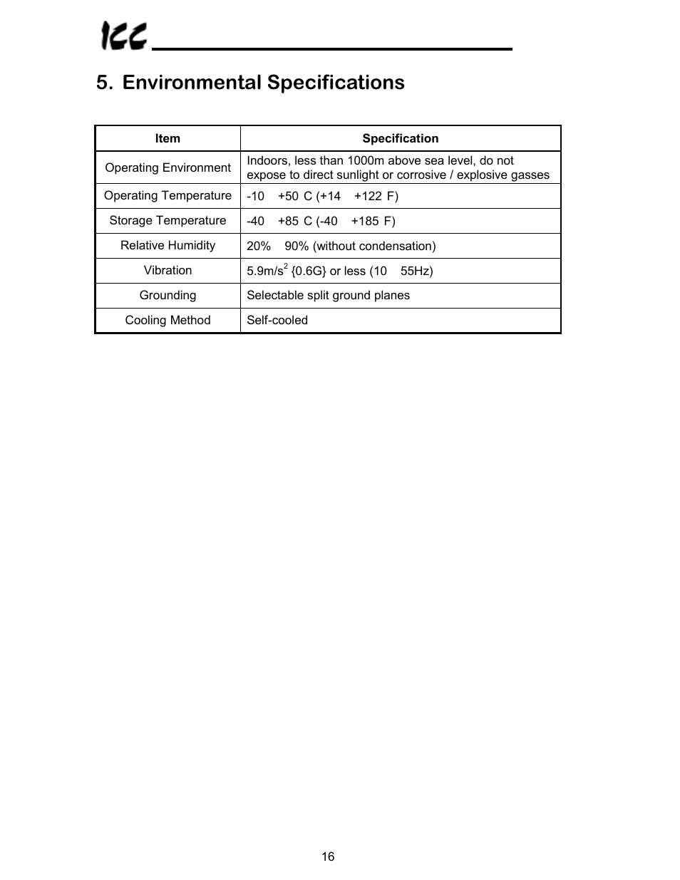 Environmental specifications | Toshiba VF-A7 User Manual | Page 17 / 50