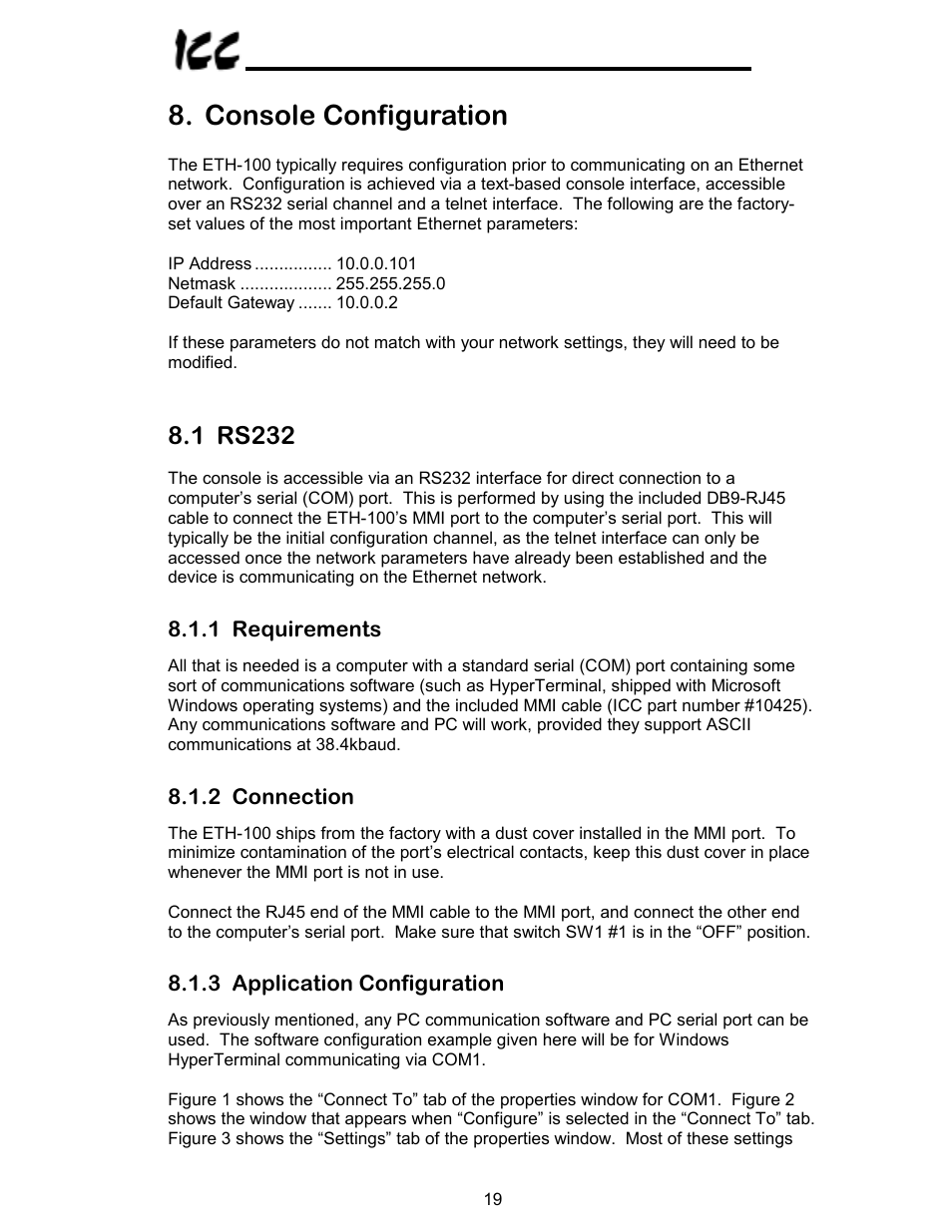 Console configuration, 1 rs232 | Toshiba VF-A7 User Manual | Page 20 / 50