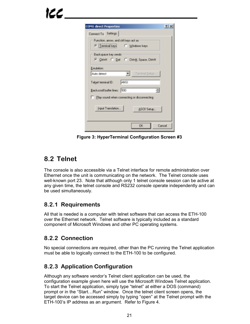 2 telnet | Toshiba VF-A7 User Manual | Page 22 / 50
