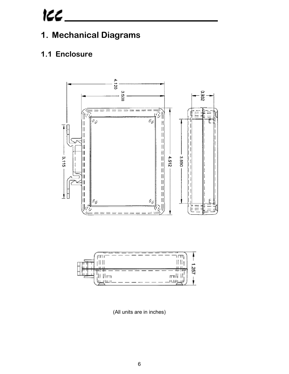 Mechanical diagrams, 1 enclosure | Toshiba VF-A7 User Manual | Page 7 / 50