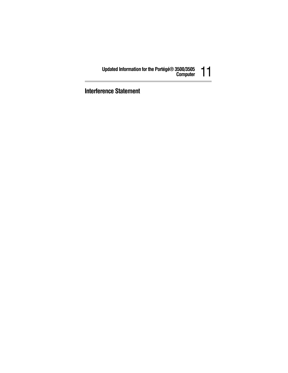 Interference statement | Toshiba 3500 User Manual | Page 11 / 24